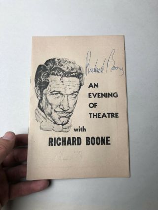 An Evening of Theatre with Richard Boone Ken Curtis Signed Program 8