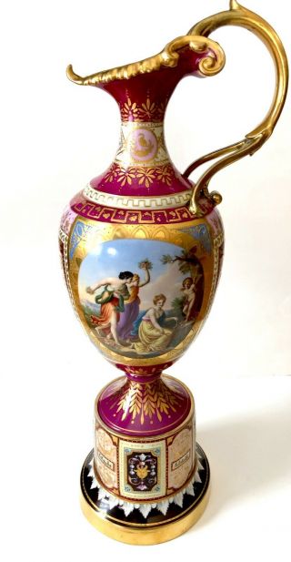 Antique Royal Vienna Porcelain Vase 19th Century - 22 " High