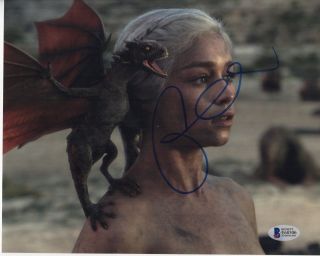 Emilia Clarke Signed Game Of Thrones Photo 8x10 Daenerys Autograph Bas Psa