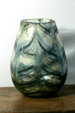 Large Vintage Mid 20thc Barovier & Toso Garfito Murano Art Glass Vase