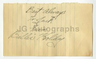 Billie Holiday - Iconic Jazz Singer,  " Lady Day " - Authentic Autograph
