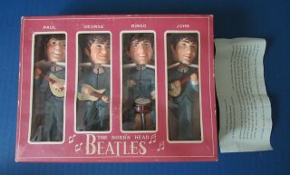 Beatles Great Set Of 1964 8 " Nodder Dolls Still In The Box W Sheet