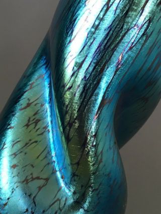 Loetz (Attributed to) cobalt papillon iridescent glass vase,  Art Nouveau 6