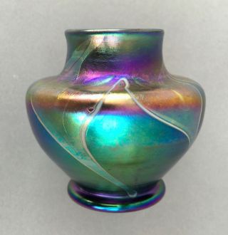 Louis Comfort Tiffany cabinet miniature Favrile glass vase iridescent circa 1900 2