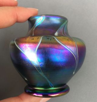 Louis Comfort Tiffany cabinet miniature Favrile glass vase iridescent circa 1900 3