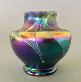 Louis Comfort Tiffany cabinet miniature Favrile glass vase iridescent circa 1900 4