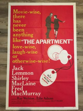 The Apartment Theatrical One Sheet Poster Billy Wilder Jack Lemon 27x41