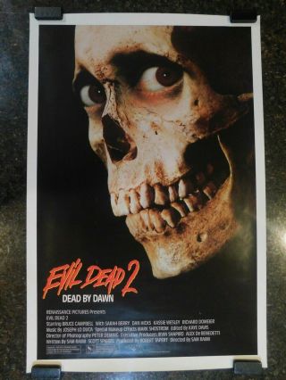 Evil Dead 2 1987 Movie Poster,  27 " X 41 ",  C8 Very Fine
