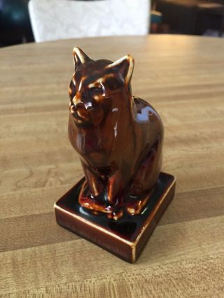 Rare Rookwood Pottery Brown Cat Figure 6402 Stamped Xxxvi 4 - 1/4 "