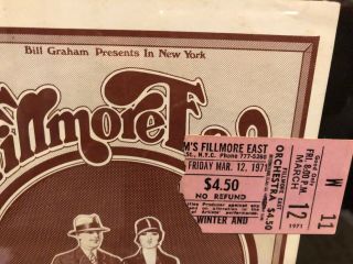 Allman Brothers @ Fillmore East Ticket & Program March 12 