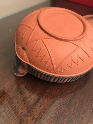 RARE: Early 19th Century Wedgwood Rosso Antico Egyptian revival sugar bowl 7