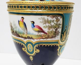 Antique Royal Crown Derby Porcelain Ewer Vase by Desire Leroy w Birds & Flowers 3
