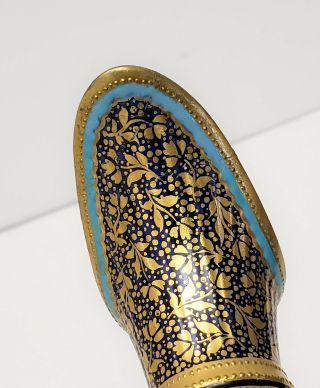 Antique Royal Crown Derby Porcelain Ewer Vase by Desire Leroy w Birds & Flowers 8
