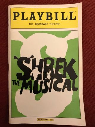 Shrek Playbill Broadway Opening Night Sutton Foster Brian D’arcy James