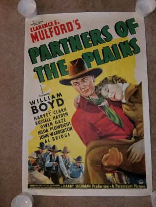 1937 Hopalong Cassidy - Rare Partners Of The Plains - Movie Poster