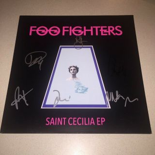 Foo Fighters Group Signed Autographed Saint Cecilia Album Dave Grohl,  5 Bas