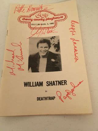 William Shatner Signed Playbill Deathtrap 1980