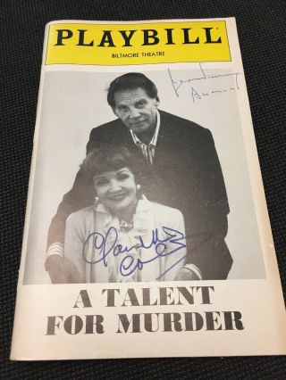 Jean - Pierre Aumont And Claudette Colbert Signed Playbill A Talent For Murder