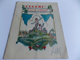 Albert Bouche " Villa Venice " Theater/restaurant Showbill From Suburban Chicago