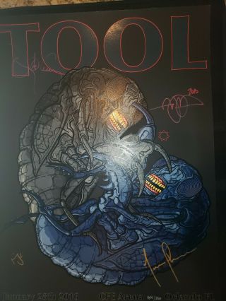 Tool Tour Poster Signed Cfe Arena Orlando Fl 1/28/16