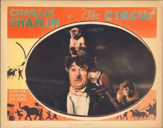 The Circus Chaplin 1928 Vintage Lobby Card Rare Silent Film