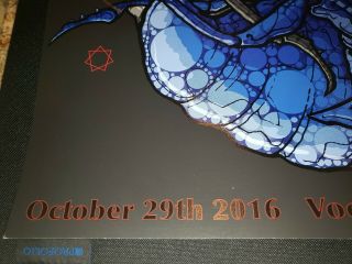 Tool Tour Poster SIGNED 10/29/16 Orleans Voodoo Fest 7