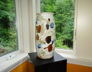 Warren Mackenzie / Huge (14 ") Double Stamped Vase