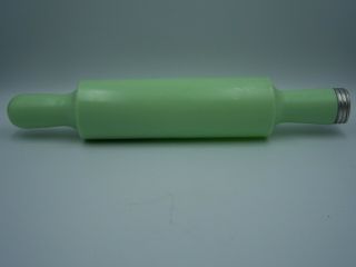 Rare Vintage Htf Mckee Jadeite,  Jade - Ite Green Glass Rolling Pin 16 - 1/2 " Long