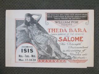 Salome - 1918 Silent Movie Herald - Fox Films - Theda Bara