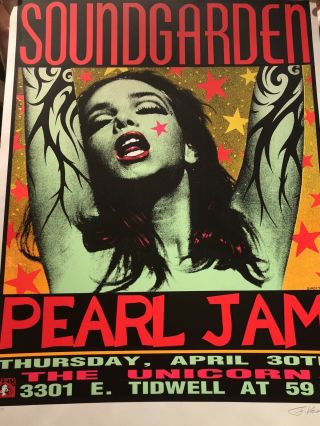 “Holy Grail” Pearl Jam Soundgarden Frank Kozik Poster 1st Printing S/N 4