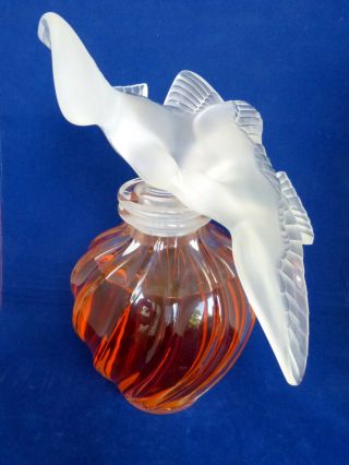 Vintage Signed Lalique Two Doves Perfume Bottle For L 