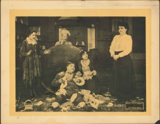 The Rough House 1917 Keaton & Arbuckle Vintage Lobby Card Silent Film
