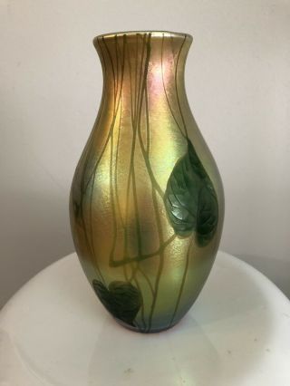 Antique Louis Comfort LC Tiffany 5260 J Favrille Art Glass Aurene Vase 9 