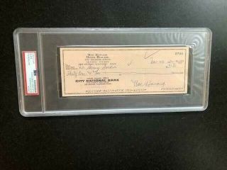 1972 Moe Howard - Three Stooges Signed Check - Psa/dna Encapsulated W Hologram