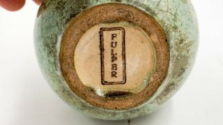 Arts Crafts 1910 ' s FULPER Pottery Green Leopard Skin Crystalline GOURDE VASE 13 6