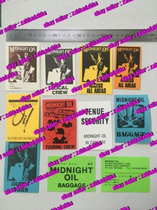 Midnight Oil Very Rare Various Passes For Tours C.  1984 - 1985