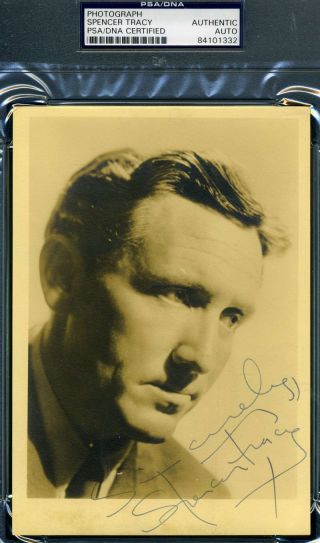 Spencer Tracy Psa Dna Hand Signed Vintage 5x7 Photo Autograph Authentic