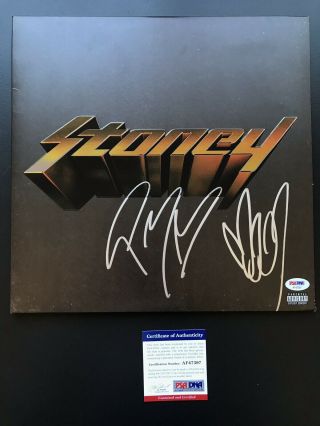 Post Malone Signed Autographed Vinyl Album Stoney Rare Sketch W/psa Posty