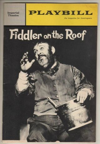 Zero Mostel " Fiddler On The Roof " First Month Playbill 1964 Maria Karnilova