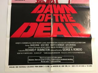 George A Romero ' s DAWN OF THE DEAD 1978 16mm Style One Sheet Rare 4