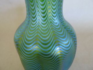 Large Antique Loetz iridescent green glass vase Creta Phaenomen PG6893 - h21cm 3