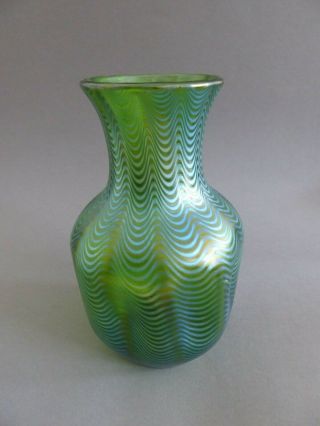 Large Antique Loetz iridescent green glass vase Creta Phaenomen PG6893 - h21cm 5
