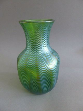 Large Antique Loetz iridescent green glass vase Creta Phaenomen PG6893 - h21cm 6