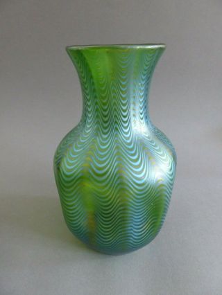 Large Antique Loetz iridescent green glass vase Creta Phaenomen PG6893 - h21cm 7