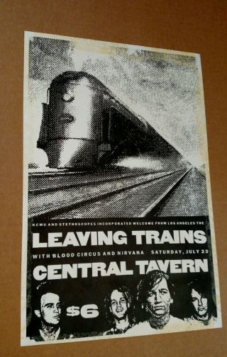 Leaving Trains Nirvana 1988 Central Tavern Seattle Concert Poster
