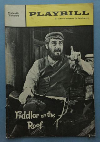 Fiddler On The Roof Playbill (january 1969) Signed By Harry Goz W/ Bette Midler