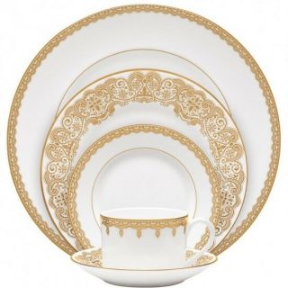 Waterford Lismore Lace Gold 5 - Piece Place Setting - Set Of 4