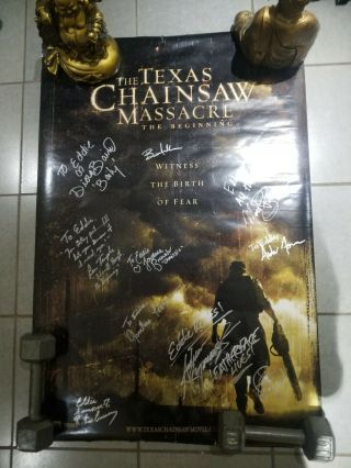 Texas Chainsaw Massacre Beginning Poster Signed Matt Bomer R Lee Ermey Brewster 3