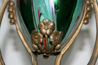 Tiffany Studios Bronze Signed L.  T.  C.  Favrile Pulled Feather Flowerform Vase 8 