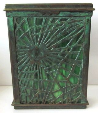 1910 Tiffany Studios York Bronze & Favrile Pine Needle Pattern Trinket Box